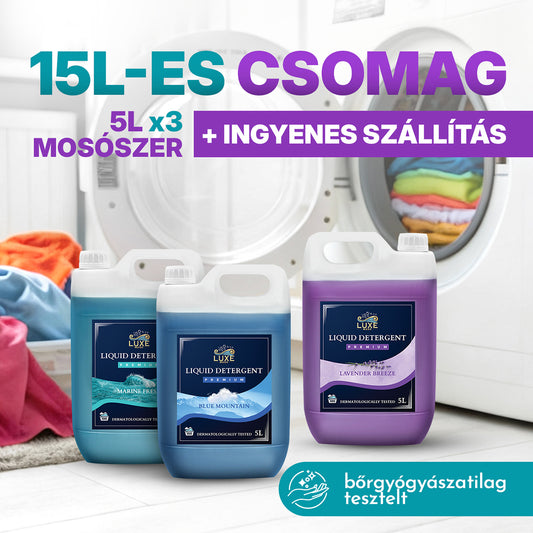 15L-es Prémium Válogatás Csomag (3*5L Mosószer)